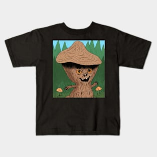 wooden mushroom man Kids T-Shirt